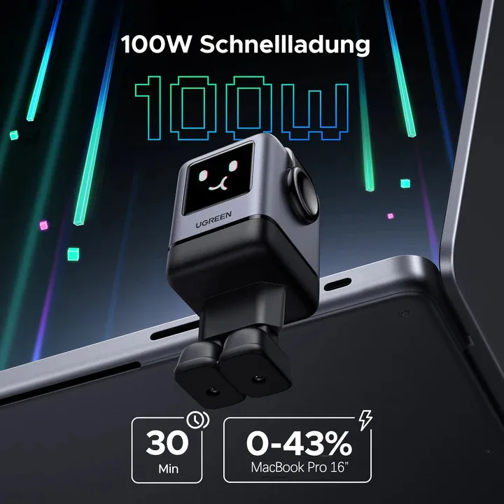 Устройство сбора энергии UGREEN Uno 100 Вт, 4 порта, GaN, быстрое зарядное устройство, ЕС
