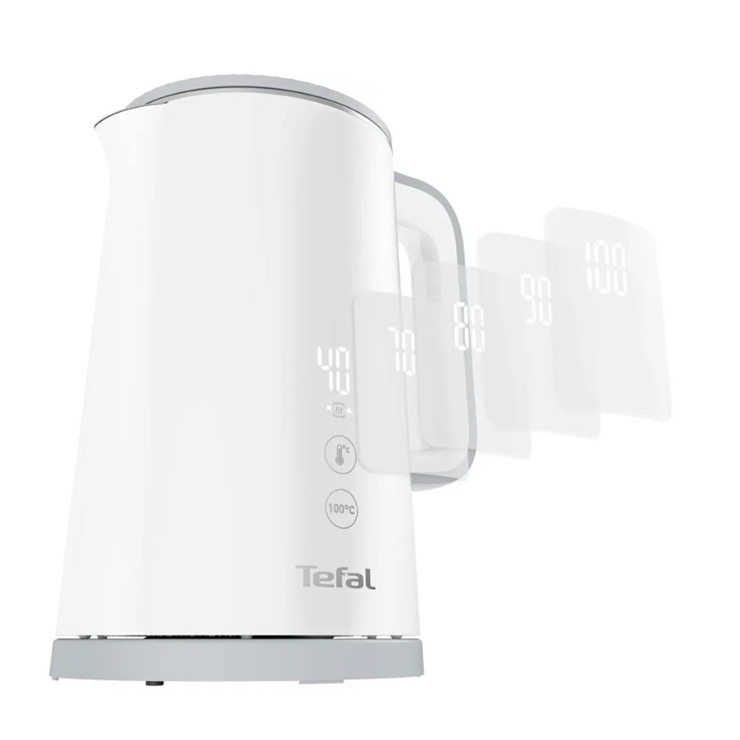 Электрический чайник Tefal с цифровым дисплеем, 1,5 л, белый (KO693110)