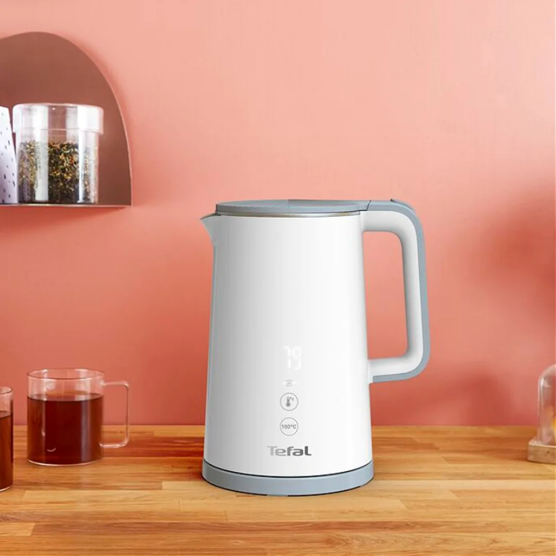 Электрический чайник Tefal с цифровым дисплеем, 1,5 л, белый (KO693110)