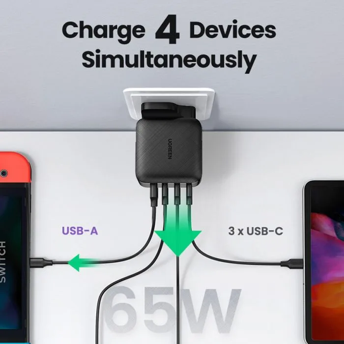 Адаптер-головка UGREEN Nexode 45W Charger EU (Space Gray)