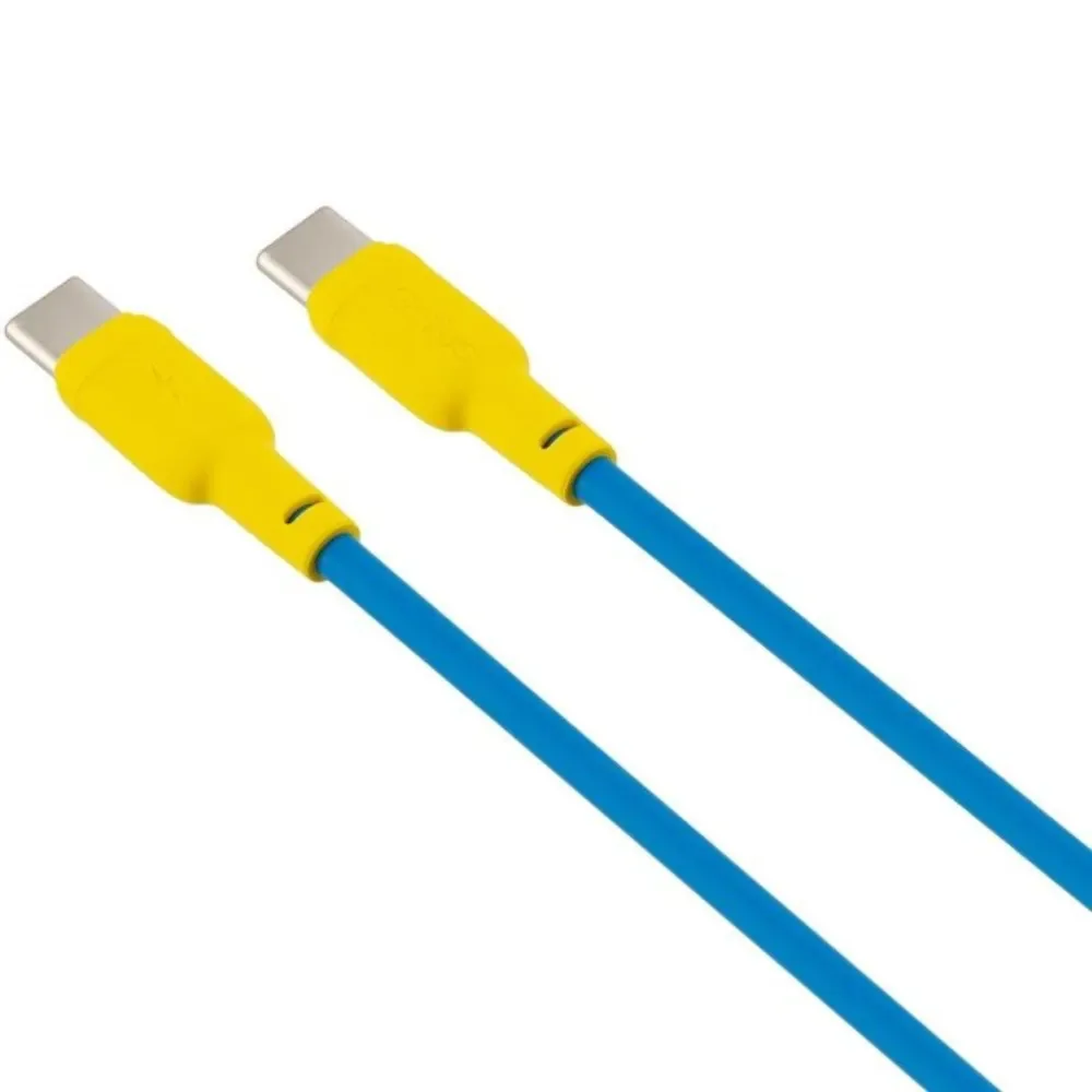 Kabel USB Gelius Full Silicon GP-UCN001 Type-C to Type-C  Yellow/Blue
