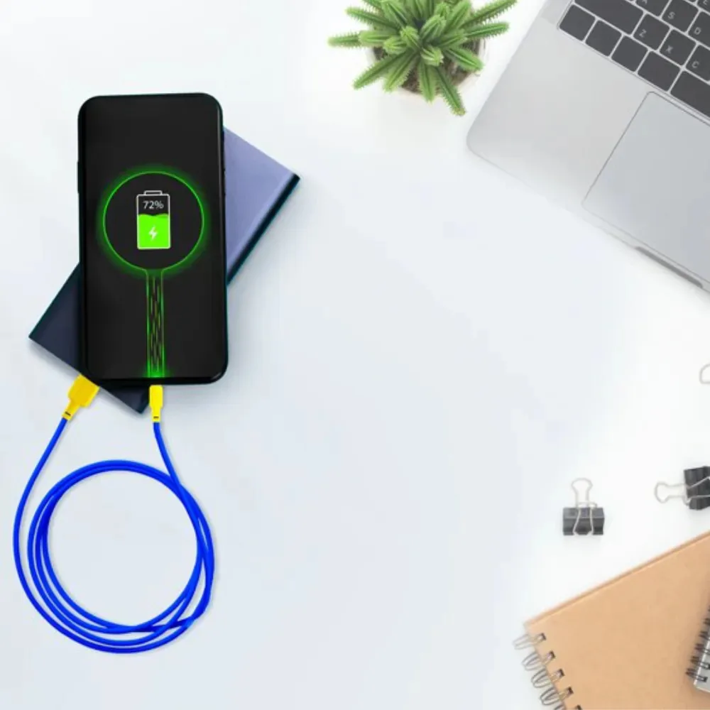 Kabel USB Gelius Full Silicon GP-UCN001 Type-C to Type-C  Yellow/Blue