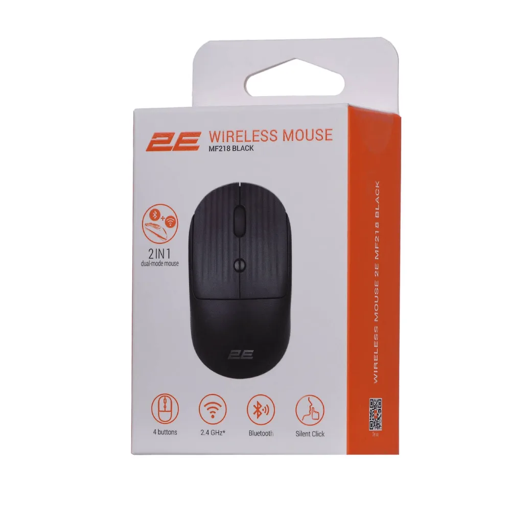 Мышь 2E MF218 Silent WL BT черная