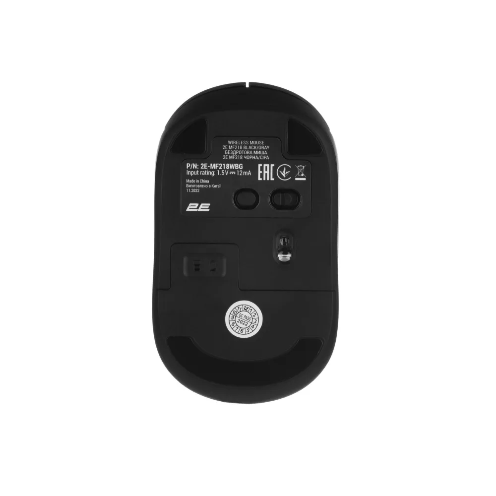 Мышь 2E MF218 Silent WL BT черная/серая