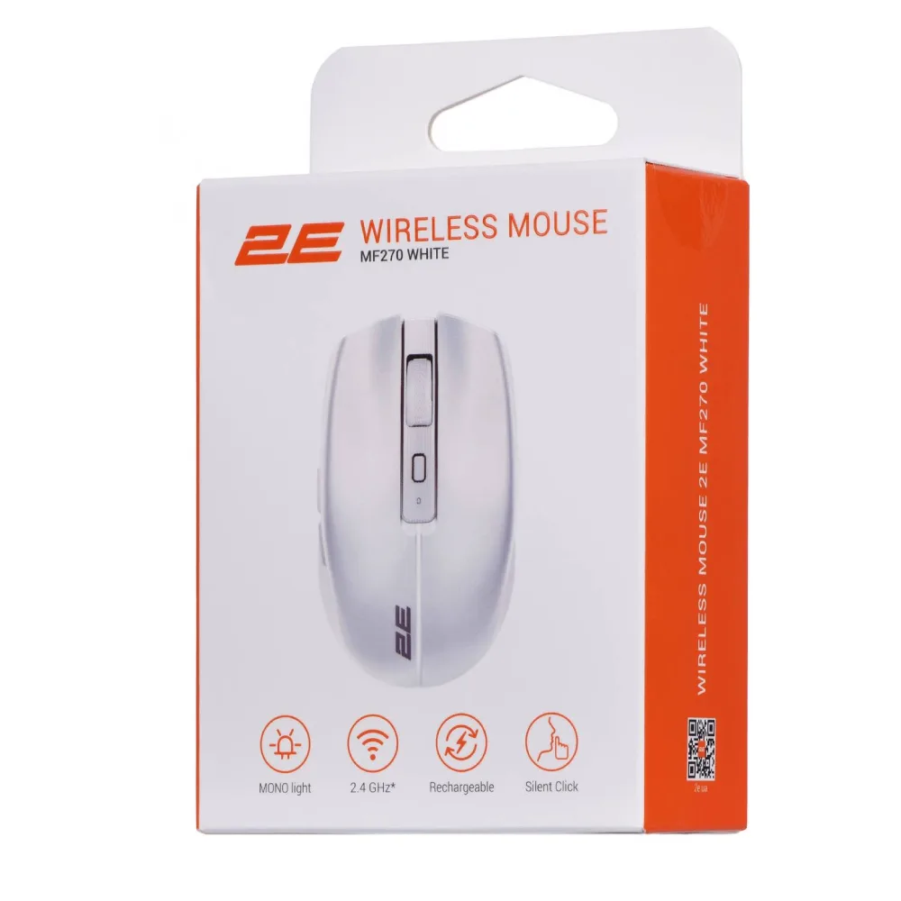 Мышь 2E MF270 Silent Rechargeable Wl белая