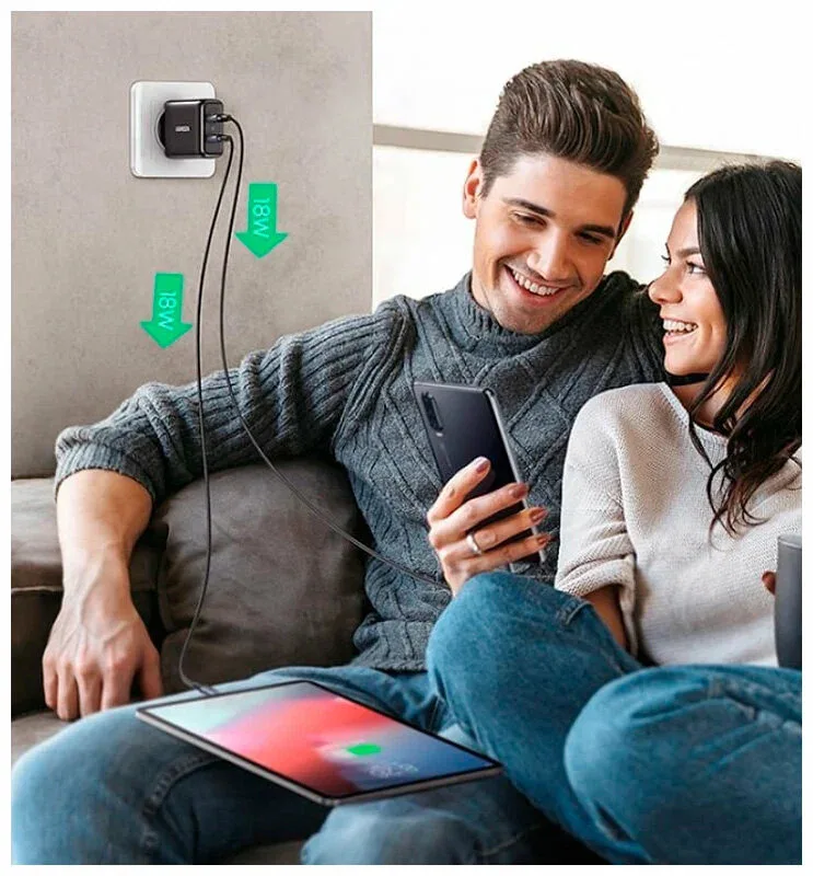 Адаптер UGREEN USB Fast Charger EU (Black)