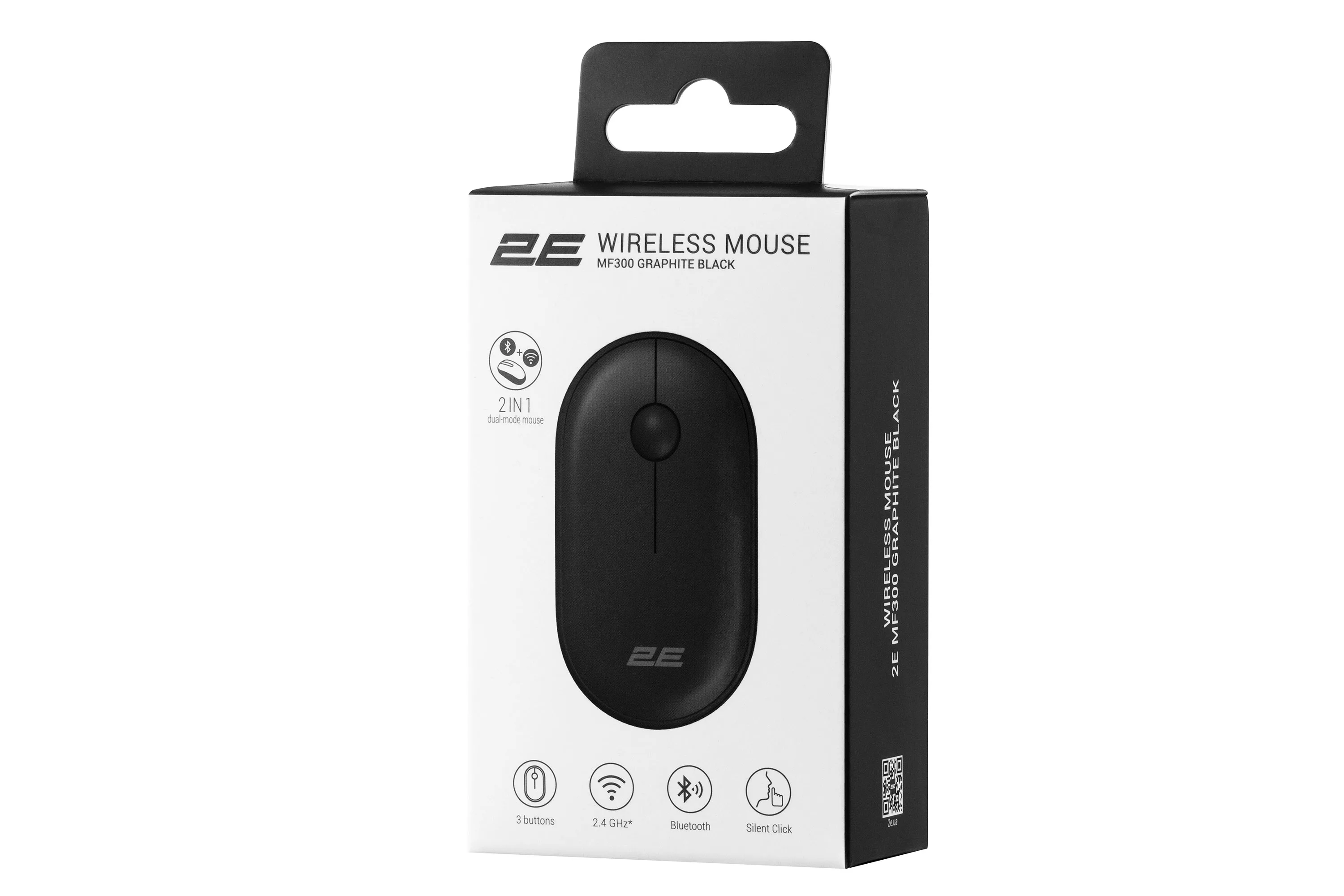 Мышь 2E MF300 Silent WL BT Графитовый черный