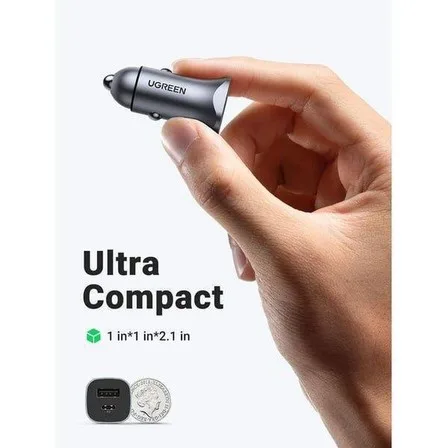 Автомобильное зарядное устройство UGREEN A+C с двумя портами PD30W+SCP22.5W