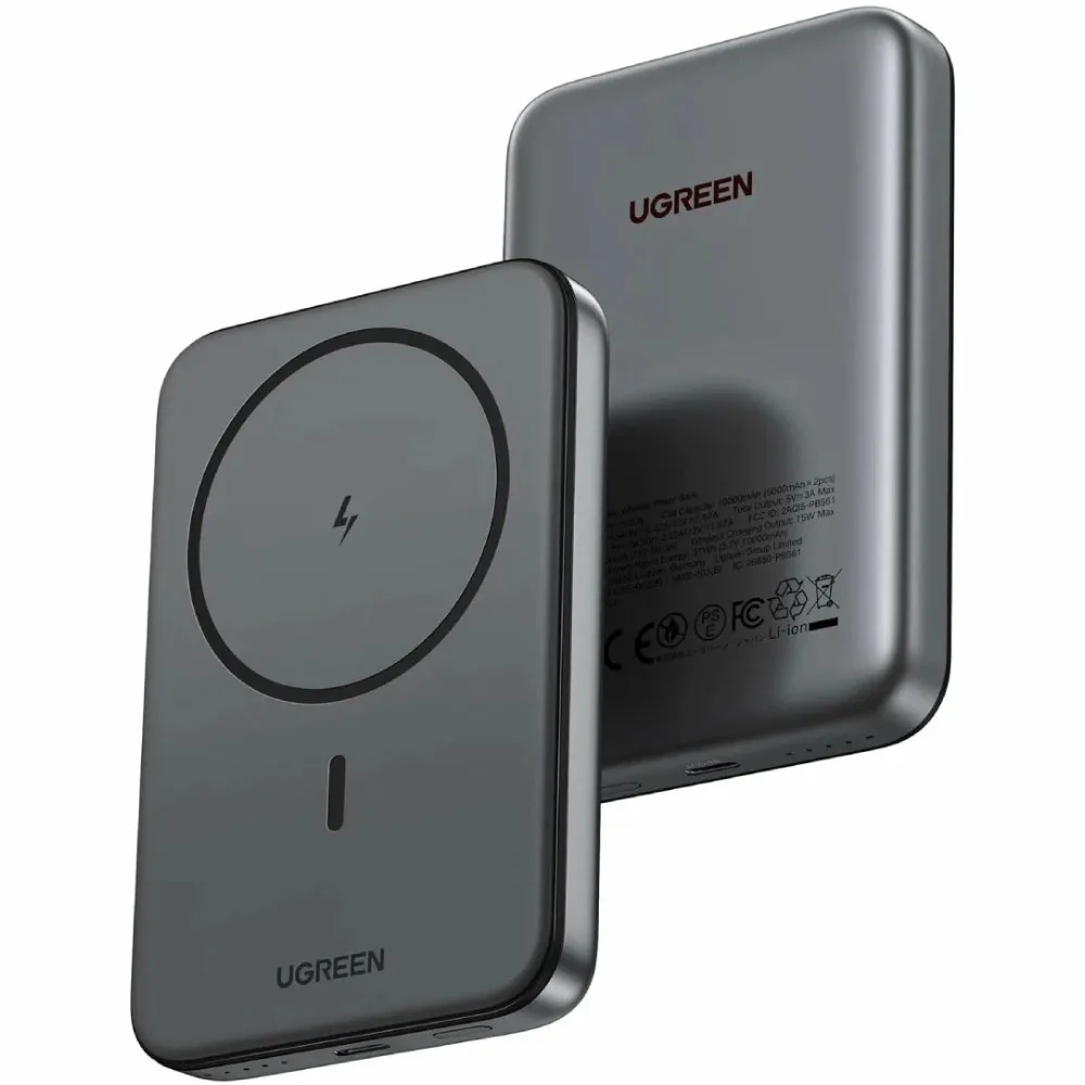 Внешний аккумулятор UGREEN 10000mAh Magnetic Wireless Power Bank Space Gray
