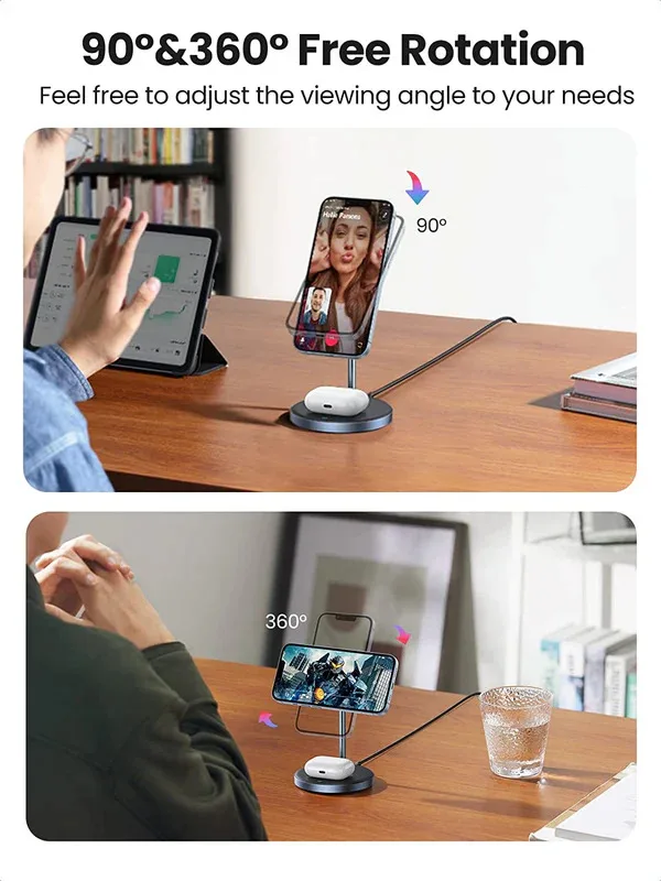 Charger UGREEN 2-in-1 Magnetic Wireless Charger