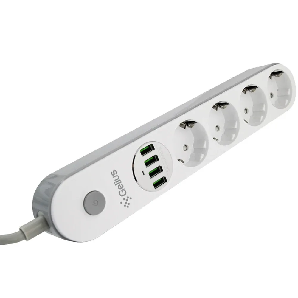 Удлинительный кабель Gelius Pro PowerStrip G-Power (4 220V Ports/ 4 USB ports3.4A) 2m GP-PS-001