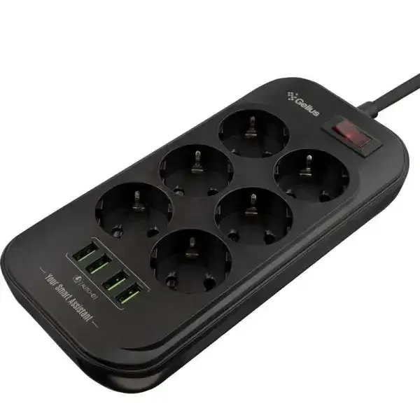 Удлинительный кабель Gelius Pro PowerStrip U-Power (6 220V Ports/ 4 USB ports 3.4A) 2m GP-PS-002