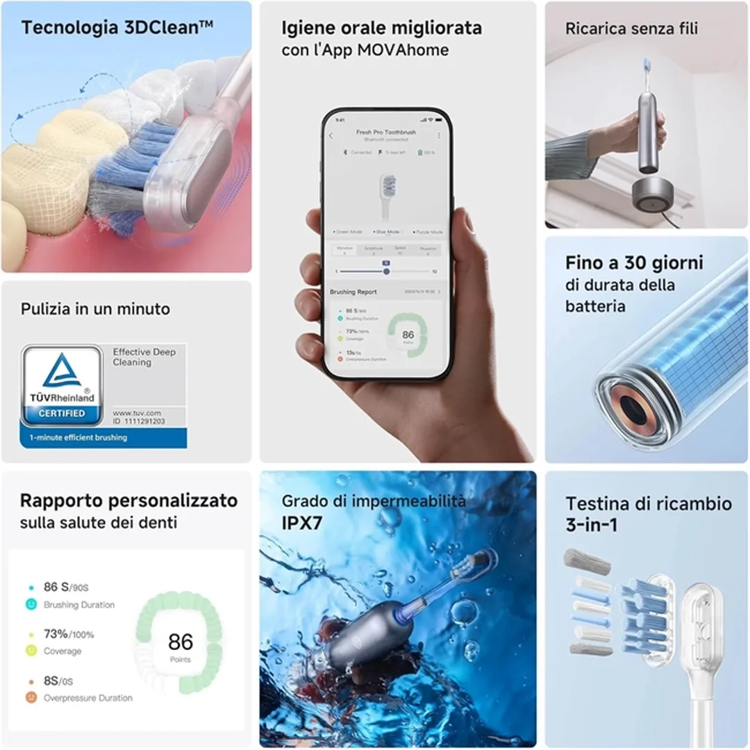 Electric Toothbrush Mova 3D Clean Electric Toothbrush Black (ATB15A)