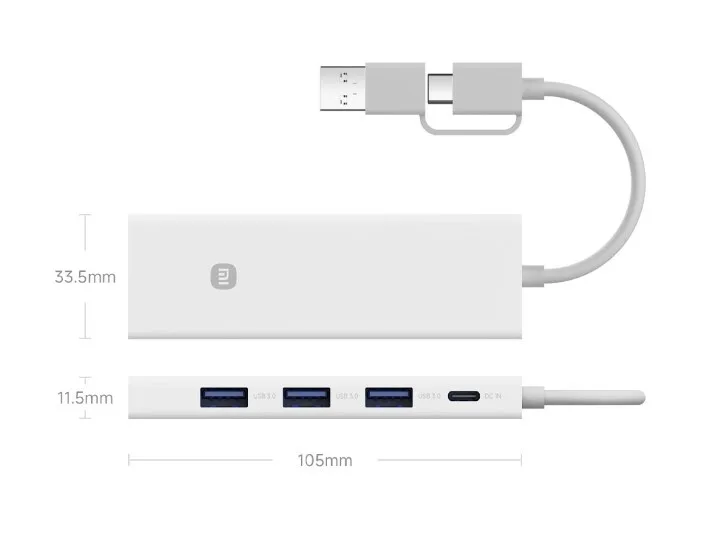 HUB 4 in 1 Xiaomi Four-in-One Double-Head Splitter (BHR9450CN)