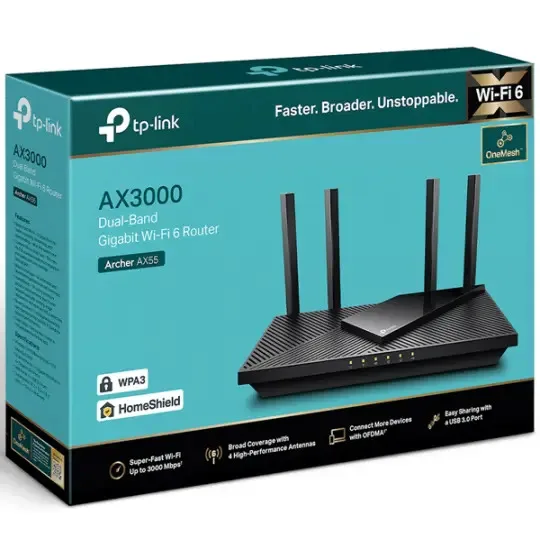 Роутер TP-Link ARCHER AX55 (роутер AX3000 Gigabit Wi-Fi 6)