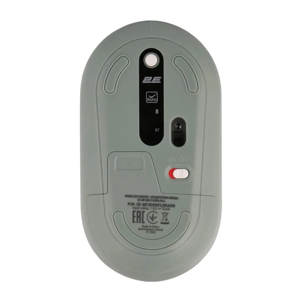 Mouse 2E MF300 FLORA Dill Silent WL BT Зеленый