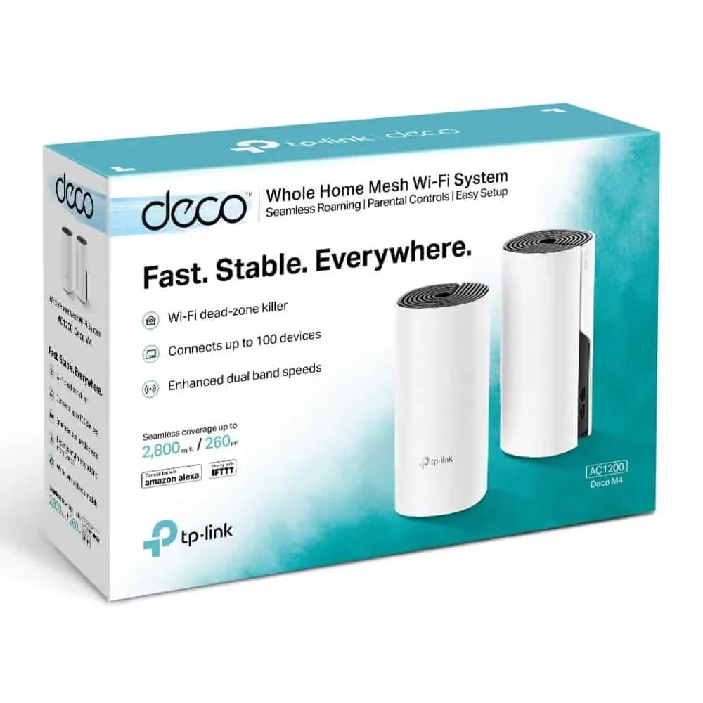 Роутер TP-Link - Deco M4 (2-pack) (AC1200 Whole Home Mesh Wi-Fi Unit)