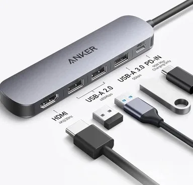 HUB Anker USB-C 5 in 1, 4K HDMI Gray (A8357HA0)