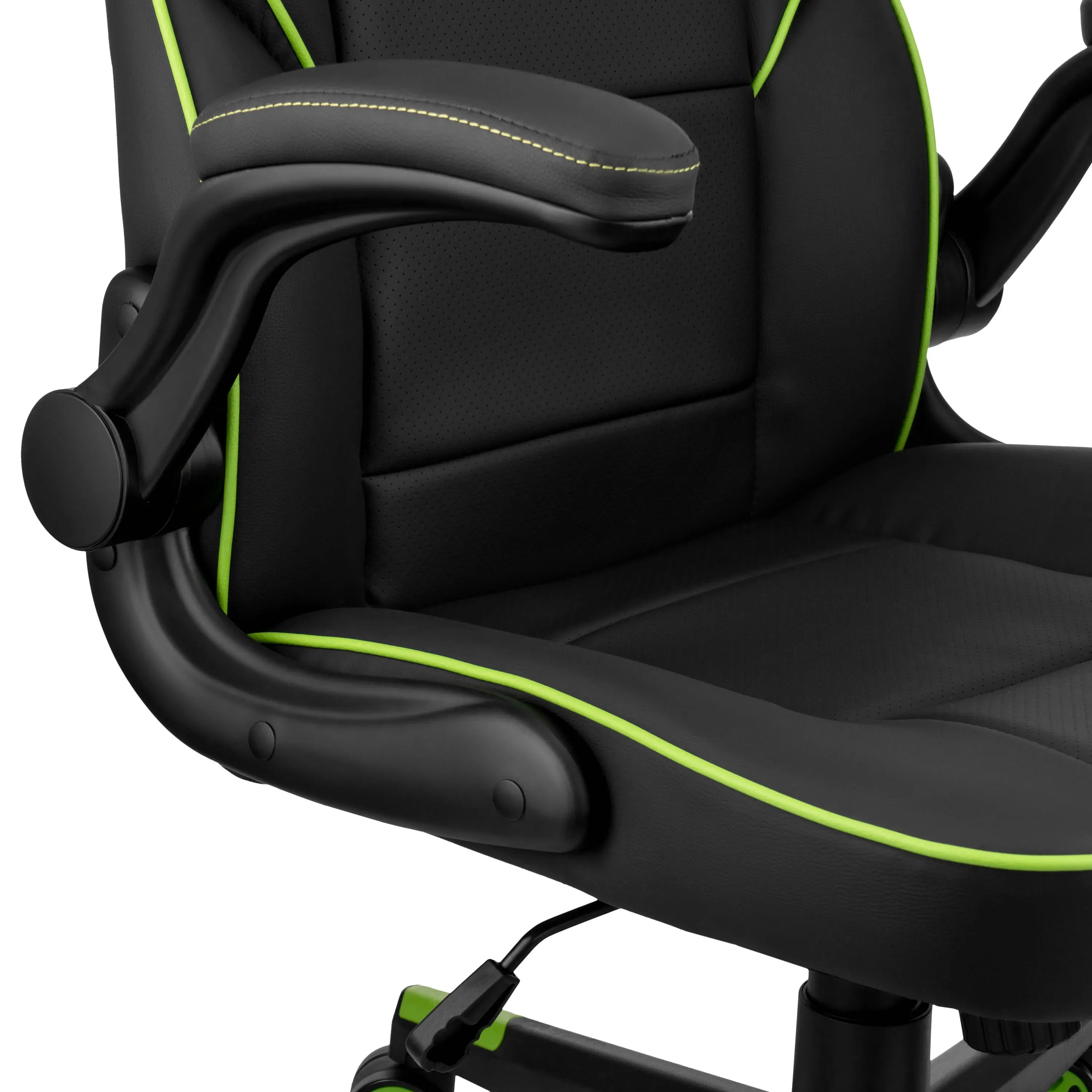 Игровое кресло 2E Gaming Hebi черно-зеленое
