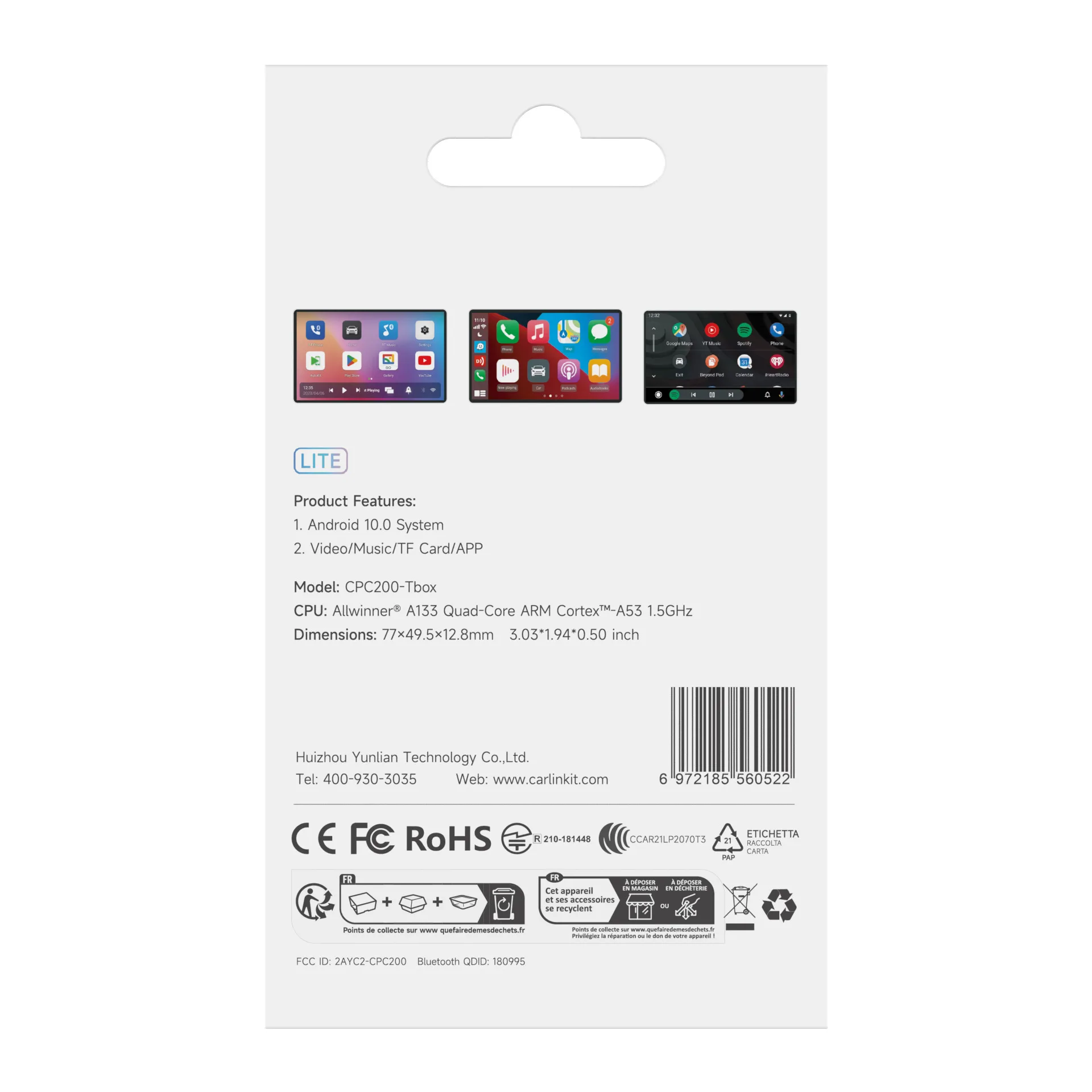 Avtomobil aksesuarı Carlinkit CPC200-Tbox Lite