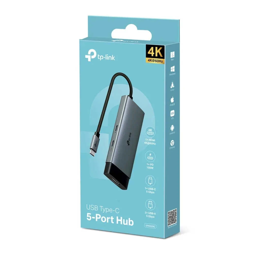 Сетевой адаптер TP-Link - UH5020C (USB Type-C 5-в-1 концентратор)