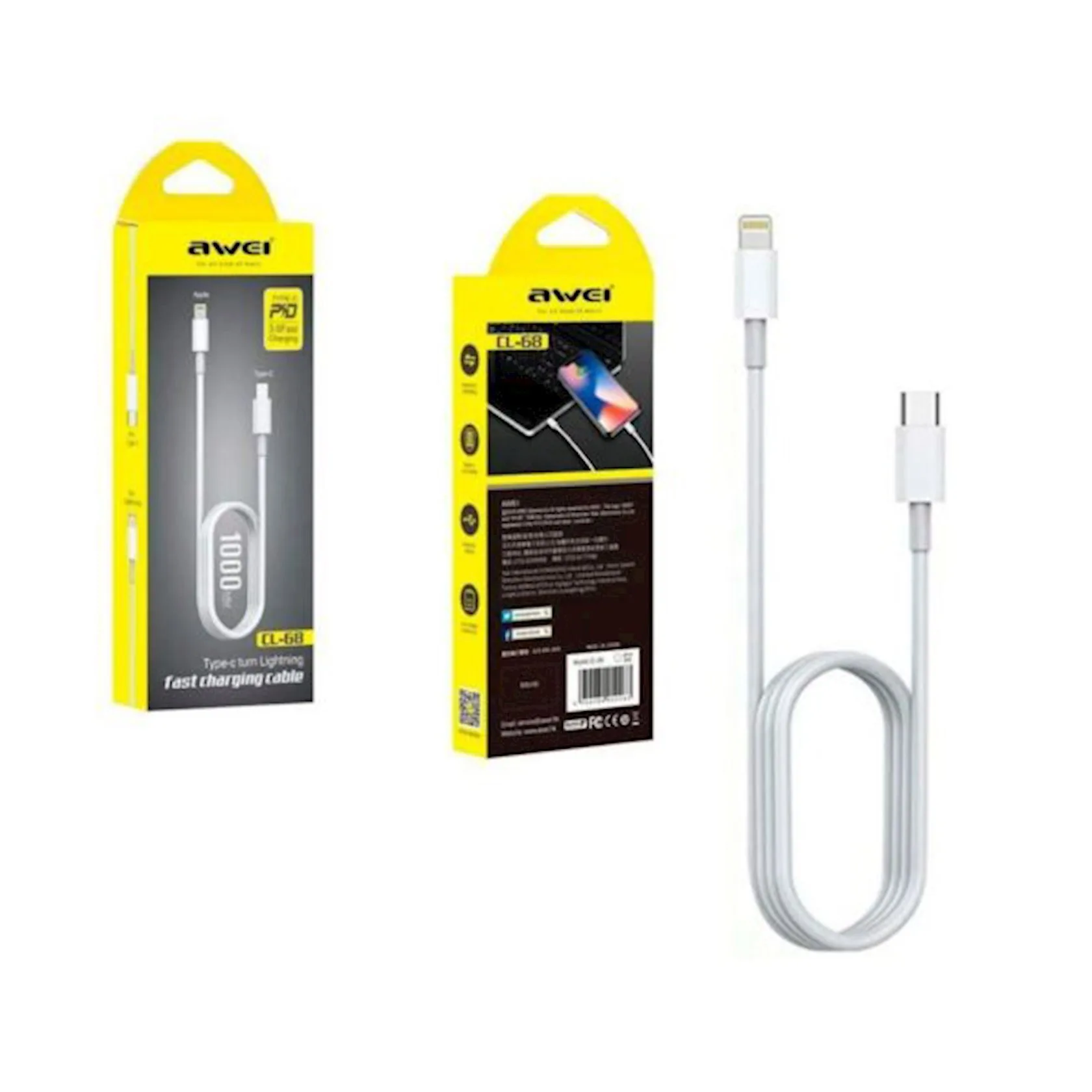 Kabel AWEI CL-68 Apple to Type-C