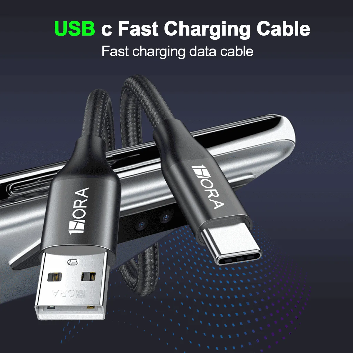 Кабель 1HORA USB to Type C 2.4A 1M CAB249 Black