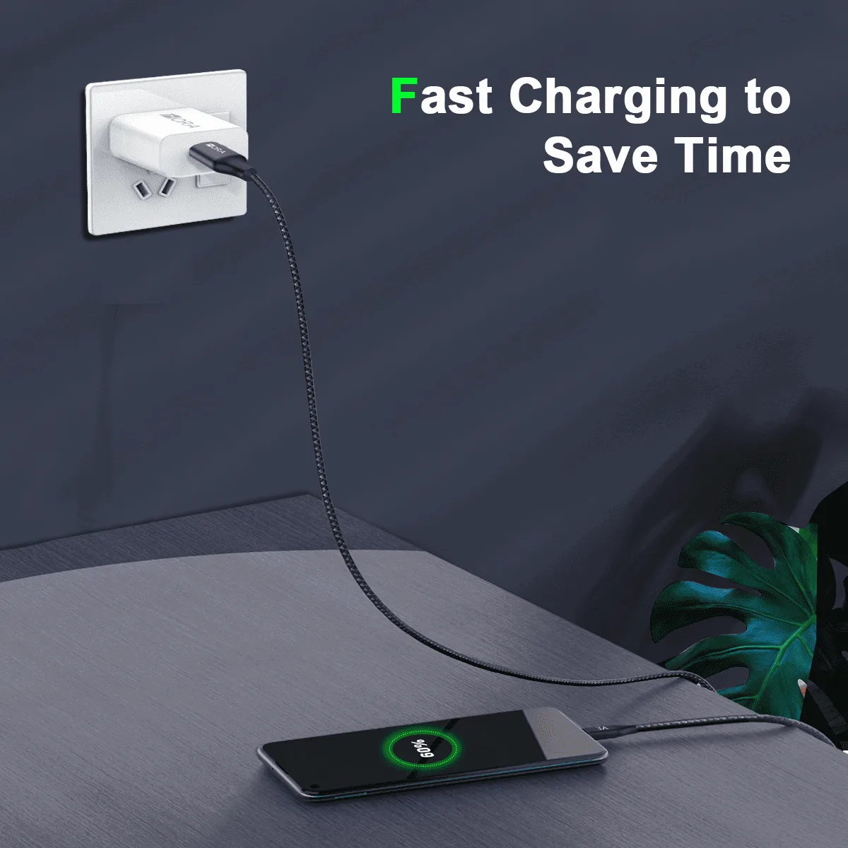 Кабель 1HORA USB to Type C 2.4A 1M CAB249 Black