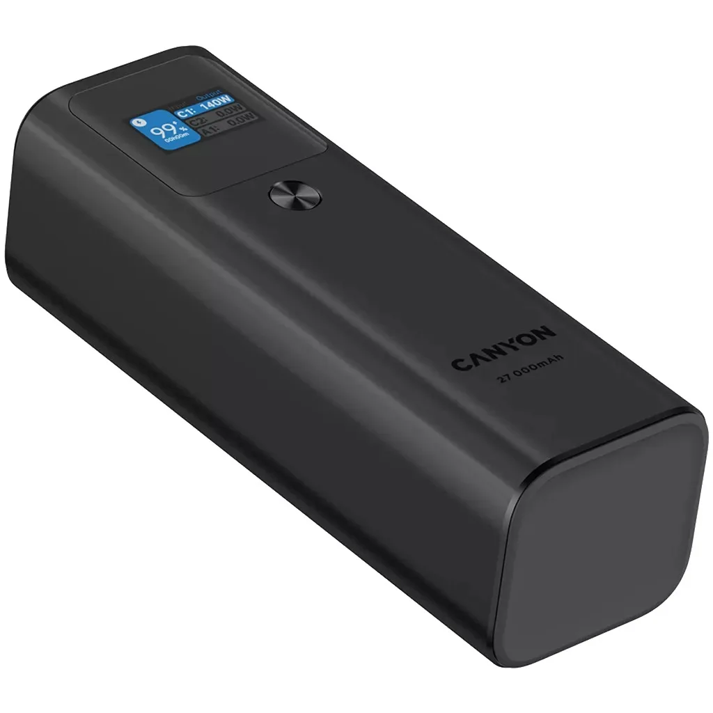 Внешний аккумулятор Canyon PB-2010 TFT 27000 mAh 97.2Wh PD140W QC 3.0 Dark Grey