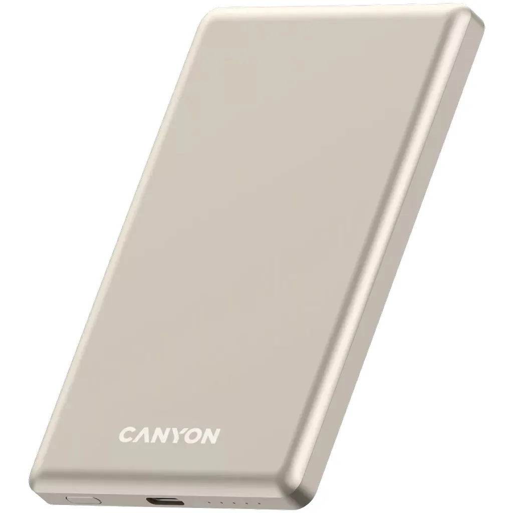 Внешний аккумулятор Canyon OnPower 505 slim Magnetic 5000 mAh PD20W Beige