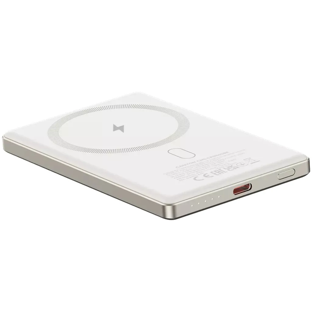 Внешний аккумулятор Canyon OnPower 505 slim Magnetic 5000 mAh PD20W Beige