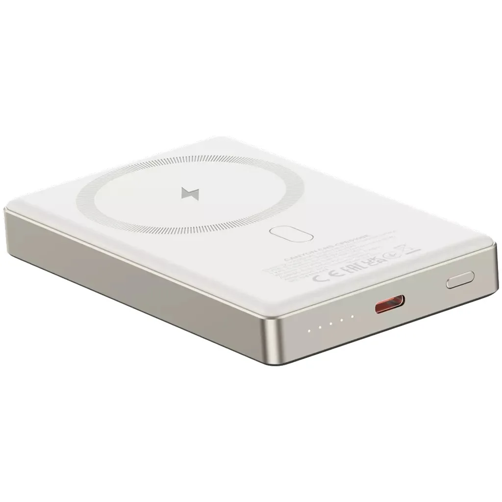 Внешний аккумулятор Canyon OnPower 510 slim Magnetic 10000 mAh PD20W Beige