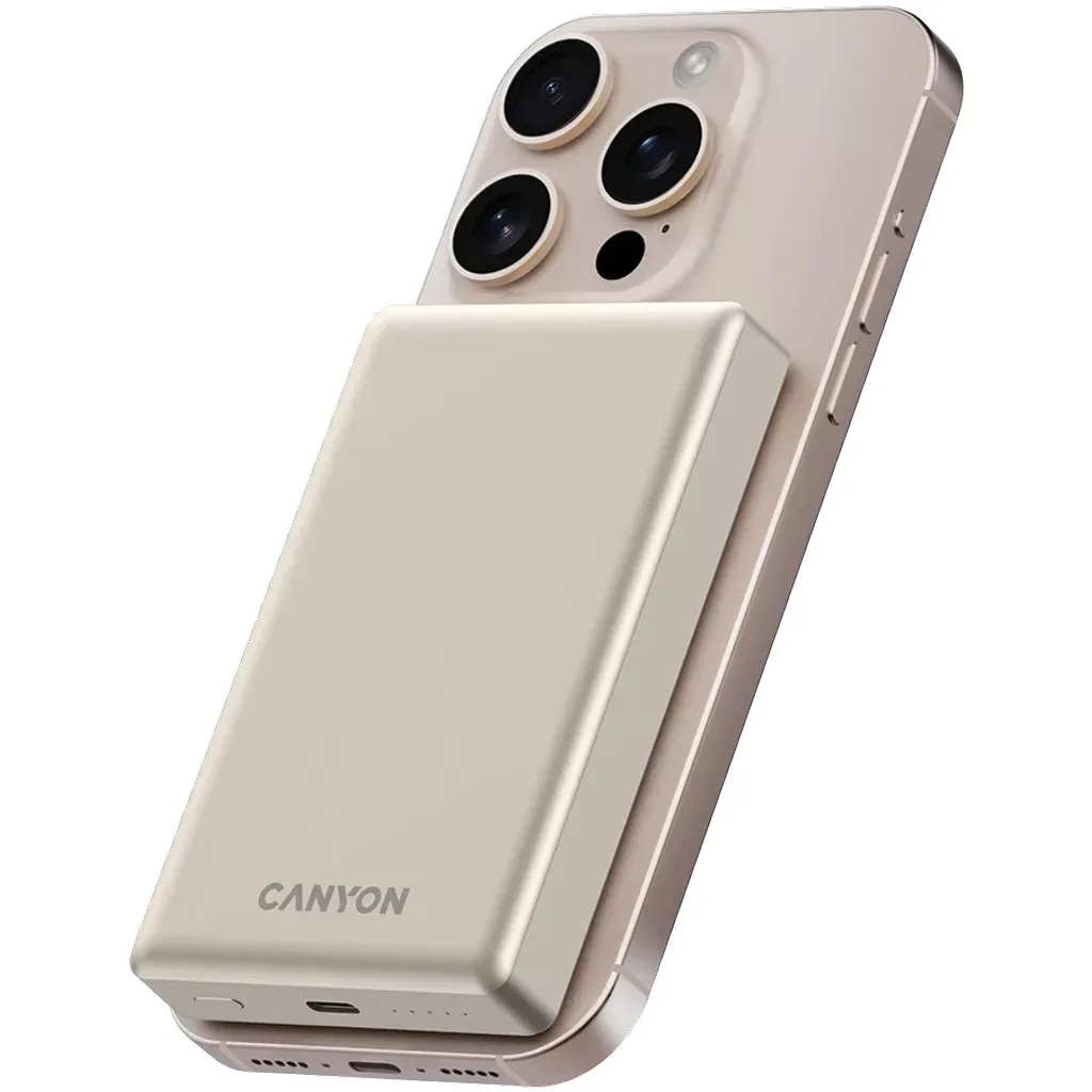 Внешний аккумулятор Canyon OnPower 510 slim Magnetic 10000 mAh PD20W Beige