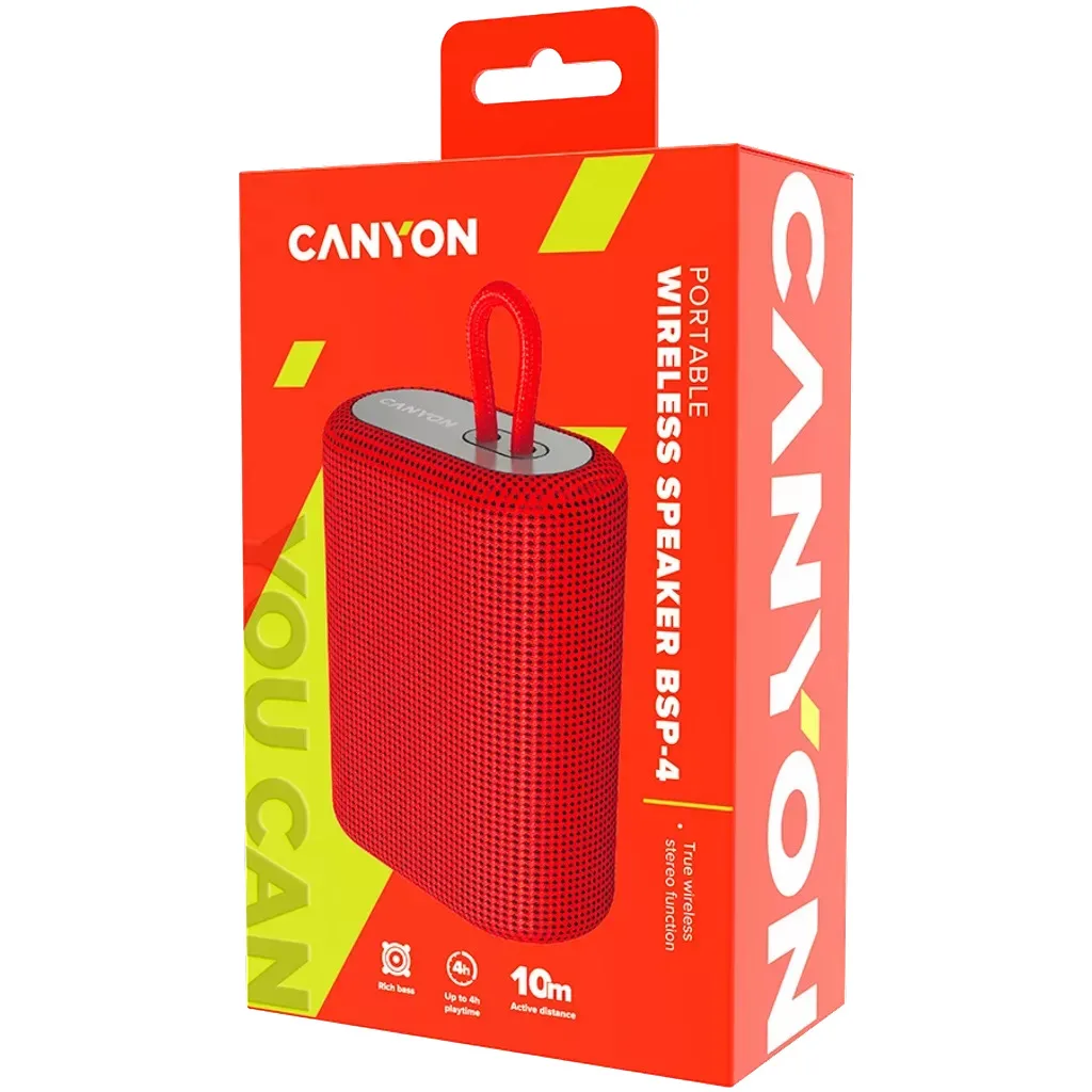 Портативная колонка Canyon BSP-4 5W Красный