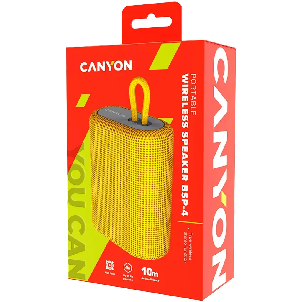 Портативная колонка Canyon BSP-4 5W Желтый