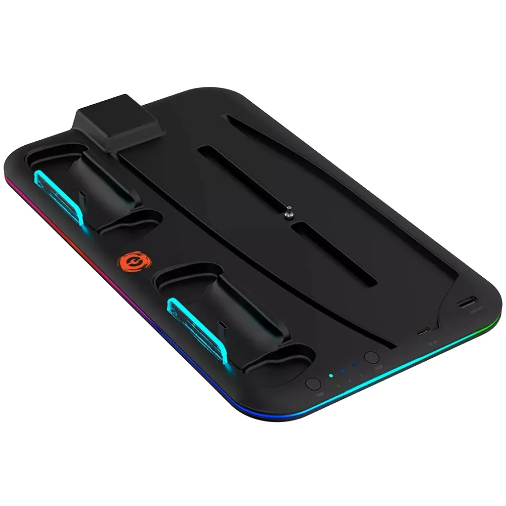 Охлаждающая подставка Canyon CS-51 RGB для PS5 Slim/DE Charge, черная