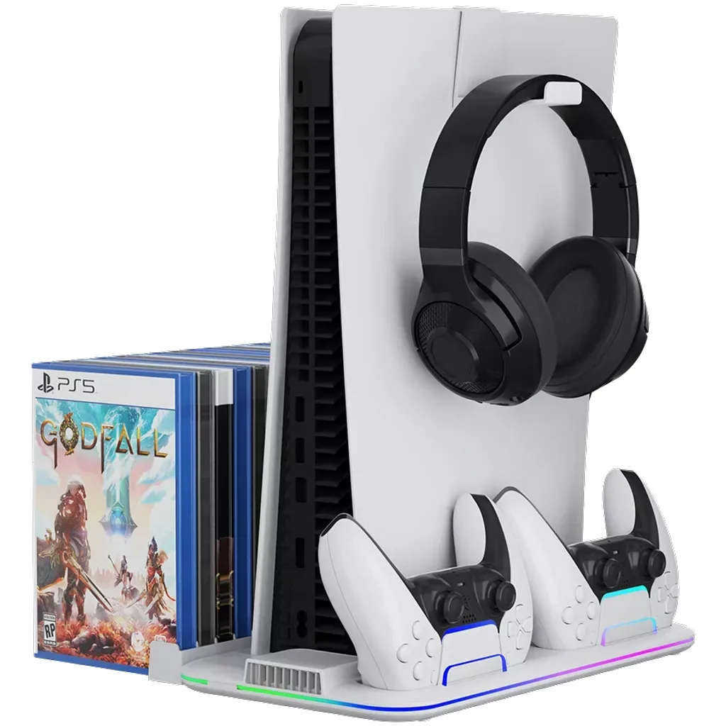 Охлаждающая подставка Canyon CS-51 RGB PS5 Slim/DE Charge White