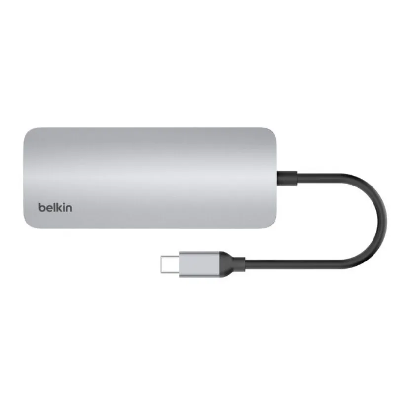 Многопортовый USB-C-хаб Belkin 7-в-1, 100 Вт, серый космос