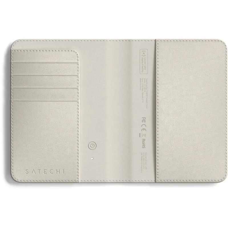 Обложка для паспорта с трекером Satechi Vegan-Leather FindAll Passport Cover Sand, песочного цвета