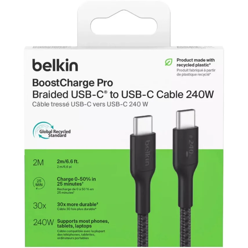 Кабель Belkin USB-C — USB-C, 2 м, чёрный