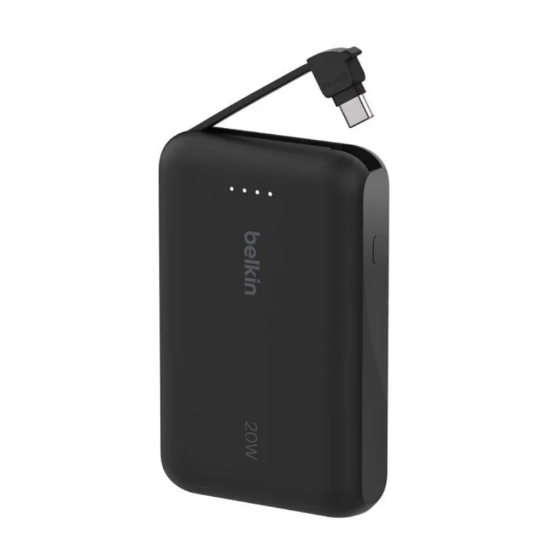 Power bank Belkin 10K PD20W Integrated USB-C Cable Black 