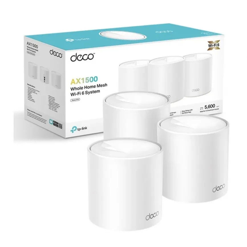 TP-Link — Deco X10 (комплект из 3 шт.) (Mesh-система Wi-Fi 6 класса AX1500 для всего дома)  
