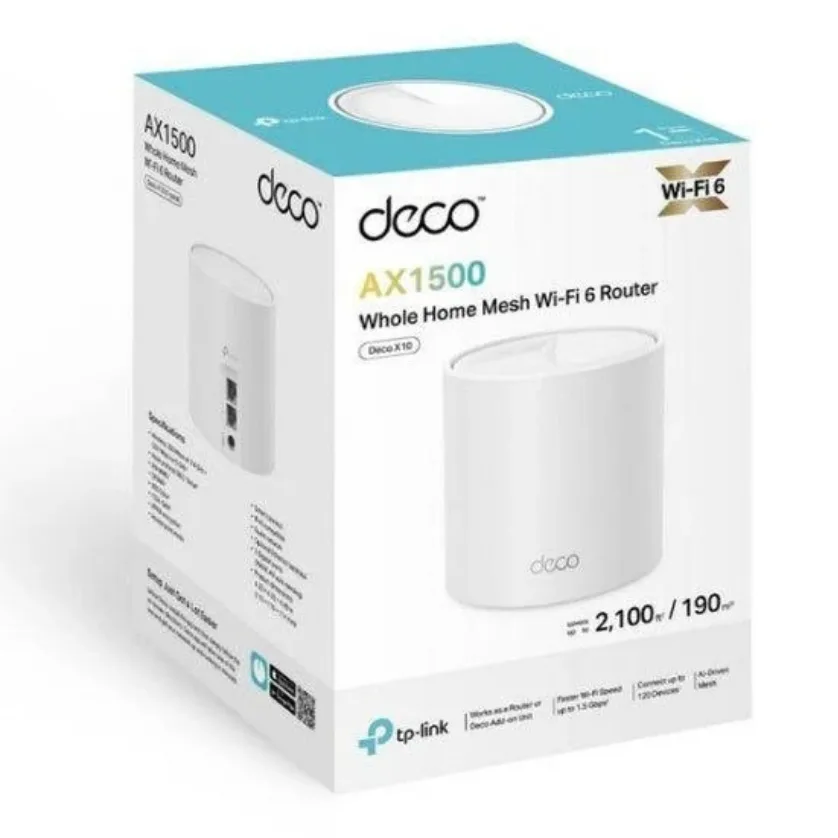 TP-Link — Deco X10 (комплект из 1 шт.) (Mesh-система Wi-Fi 6 класса AX1500 для всего дома) 