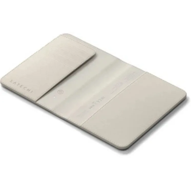 Обложка для паспорта с трекером Satechi Vegan-Leather FindAll Passport Cover Sand, песочного цвета