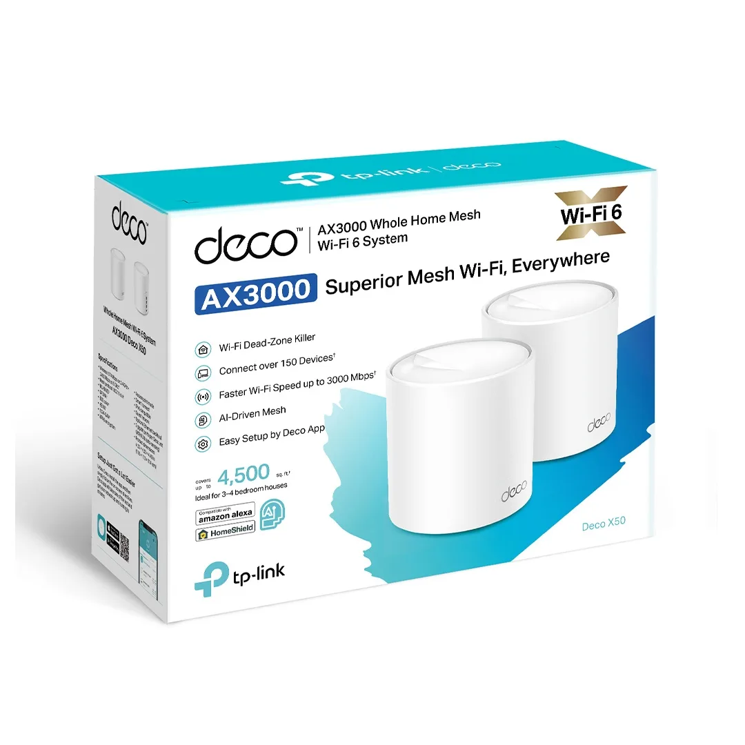 Роутер Wi-Fi Mesh система TP-Link Deco X50 (2-Pack) AX3000 Wi-Fi 6 для всего дома