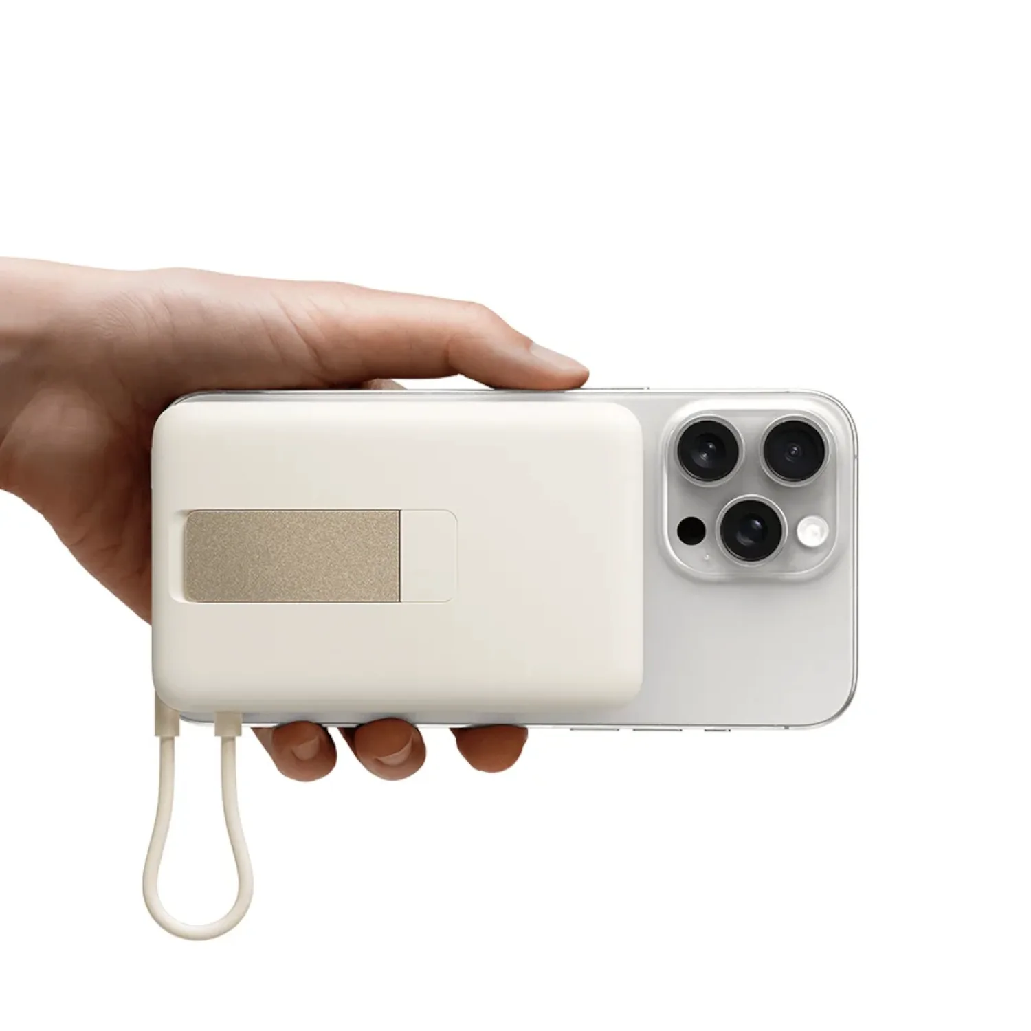 Внешний аккумулятор Xiaomi Magnetic 10000 со встроенной подставкой, бежевый (BHR08PBGL)