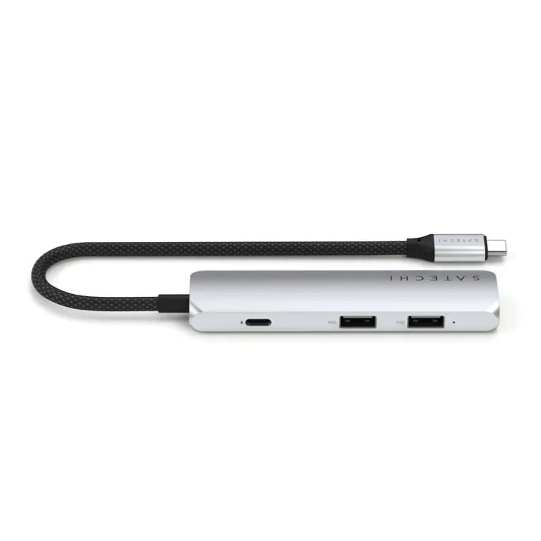 USB-концентратор Satechi 4-в-1 USB-C Slim Multiport Adapter 4K, серебристый
