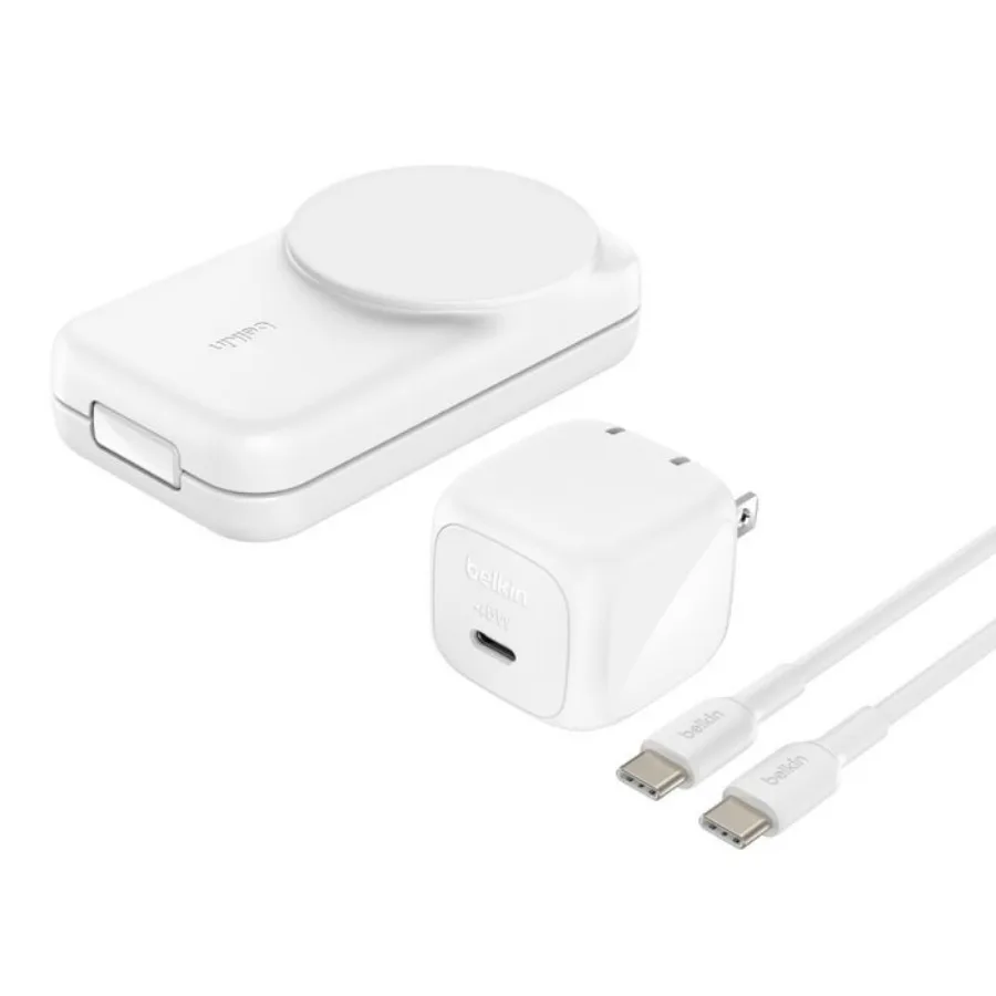 Enerji toplama cihazi Belkin 25W Qi2 3-in-1 Foldable charger White