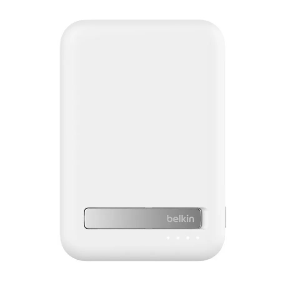 Внешний аккумулятор Belkin 8K Qi2, совместимый с MagSafe, с подставкой, белый