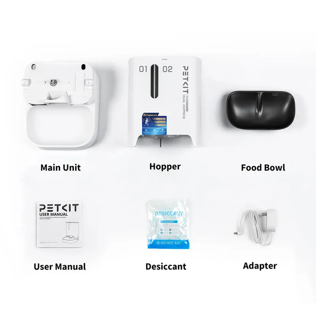 Умная автоматическая кормушка Petkit Yumshare Dual-Hopper with Camera Smart Pet Feeder 2 (P592)